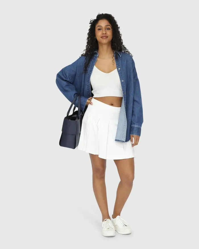 Women Palm Breeze Tennis Skort 8211 White Pants and Skirts Belle and Bloom