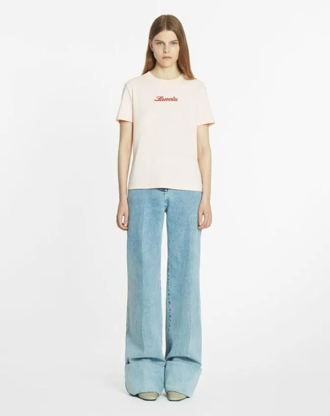 Women Pants Lanvin WideLeg Cuffed Denim Pants Light Blue Women Pants Lanvin WideLeg Cuffed Denim Pants Light Blue