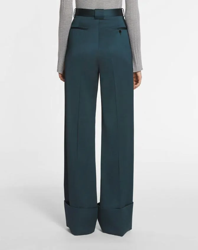 Women Pants Lanvin WideLeg Pants With Cuffs Forest Green Women Pants Lanvin WideLeg Pants With Cuffs Forest Green