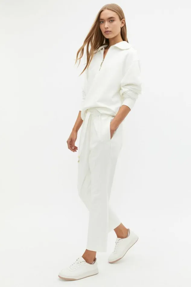 Women Pants Seed Heritage Tapered Leg Tie Pant Cloud Cream