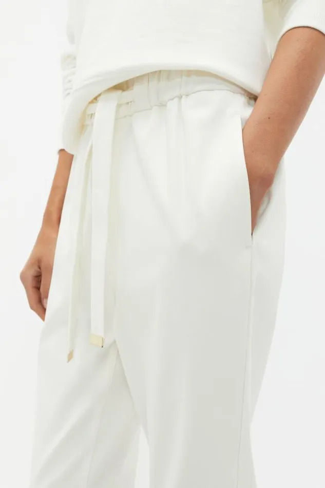 Women Pants Seed Heritage Tapered Leg Tie Pant Cloud Cream