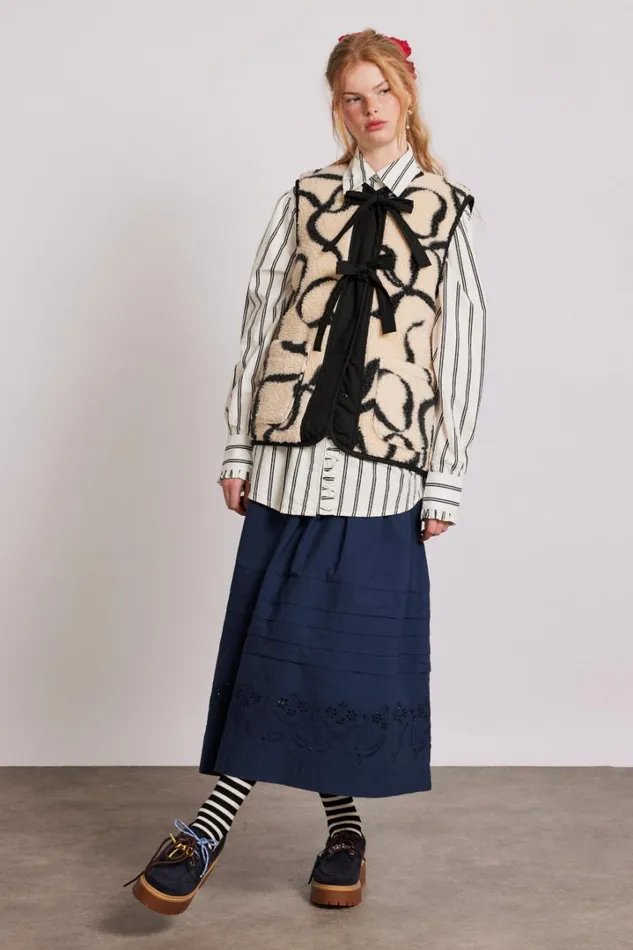 Women Pullover and Fleeces Damson Madder Marta Borg Gilet 8211 Bows