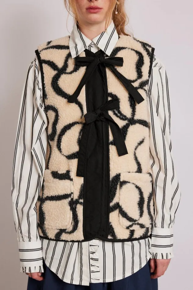 Women Pullover and Fleeces Damson Madder Marta Borg Gilet 8211 Bows