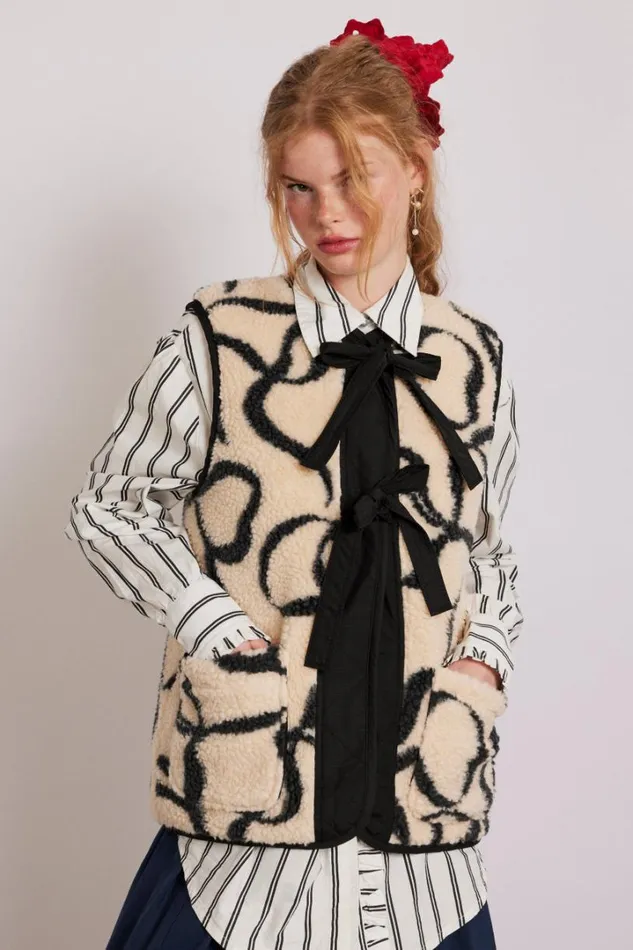 Women Pullover and Fleeces Damson Madder Marta Borg Gilet 8211 Bows