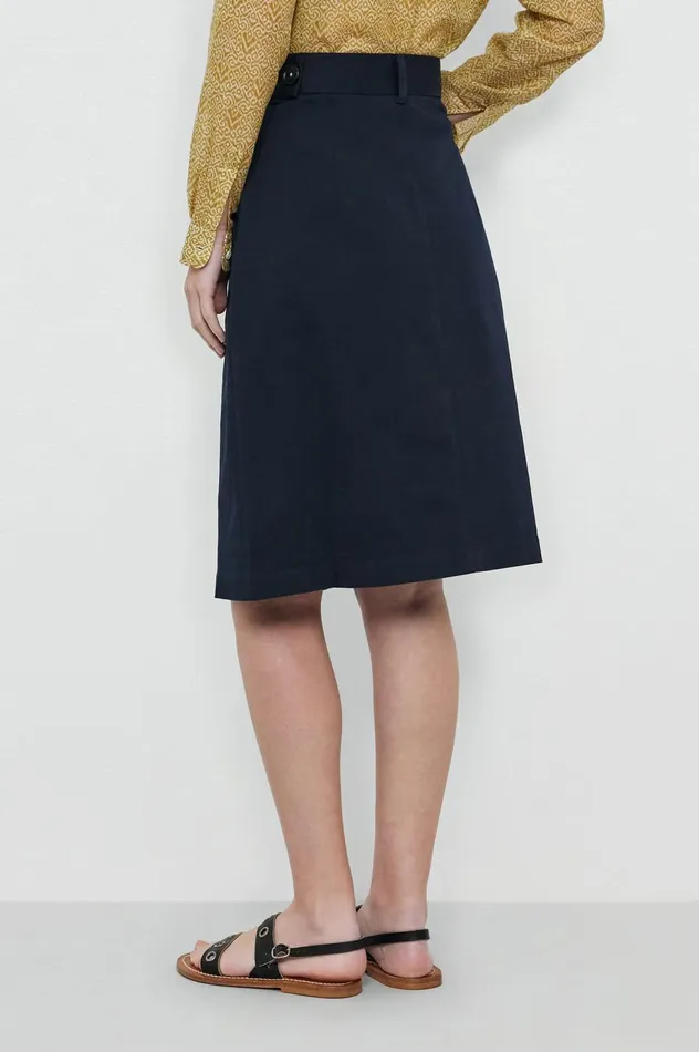 Women REGINA 8211 Flared Cotton Midi Skirt 8211 Blu Massimo Alba Dresses and Skirts Women REGINA 8211 Flared Cotton Midi Skirt 8211 Blu Massimo Alba Dresses and Skirts