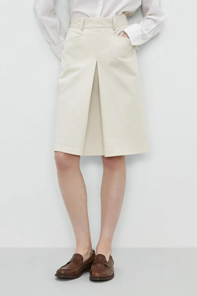Women REGINA 8211 Flared Cotton Midi Skirt 8211 Panna Massimo Alba Dresses and Skirts
