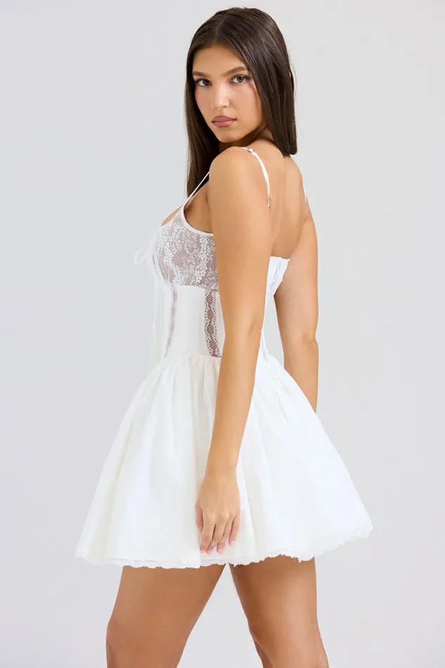 Women Rosaria White Cotton Corset Mini Dress House Of CB Dresses Women Rosaria White Cotton Corset Mini Dress House Of CB Dresses