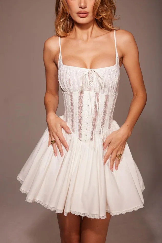 Women Rosaria White Cotton Corset Mini Dress House Of CB Dresses Women Rosaria White Cotton Corset Mini Dress House Of CB Dresses