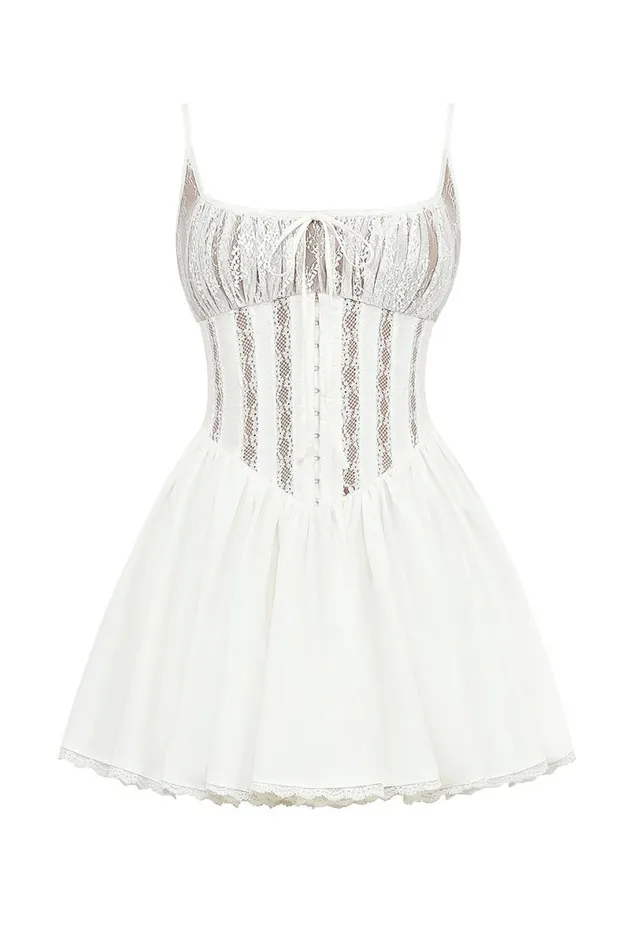 Women Rosaria White Cotton Corset Mini Dress House Of CB Dresses Women Rosaria White Cotton Corset Mini Dress House Of CB Dresses