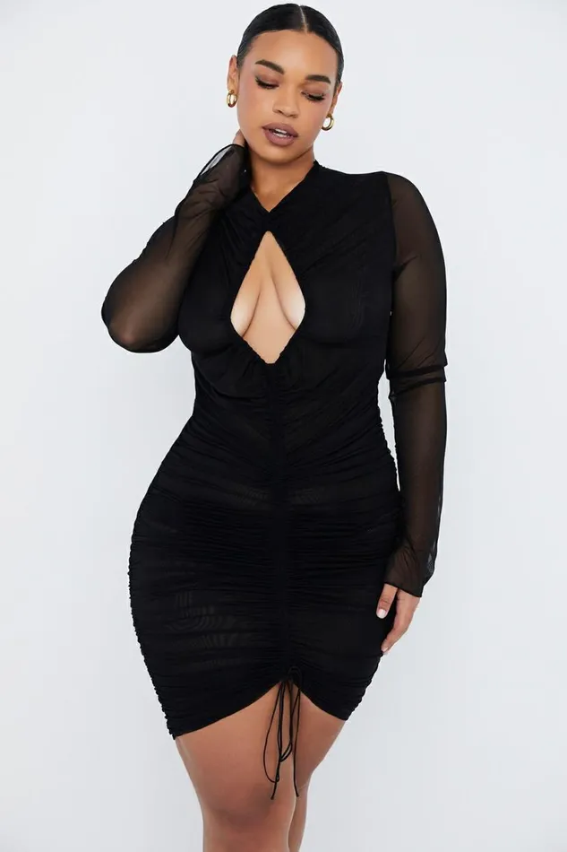 Women Rose Black Mesh Cutout Mini Dress House Of CB Dresses Women Rose Black Mesh Cutout Mini Dress House Of CB Dresses