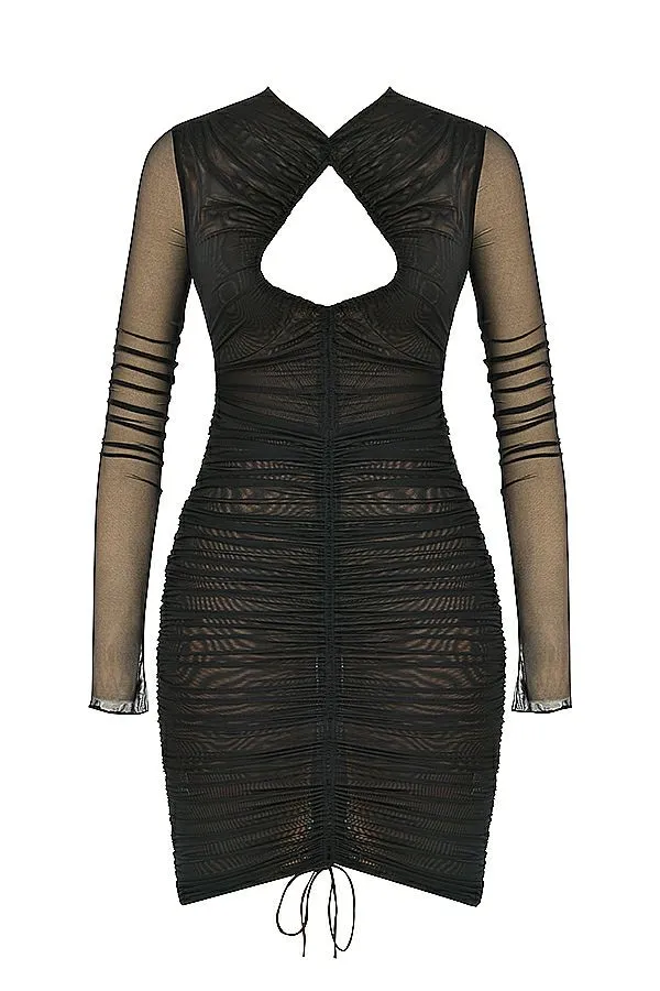 Women Rose Black Mesh Cutout Mini Dress House Of CB Dresses Women Rose Black Mesh Cutout Mini Dress House Of CB Dresses