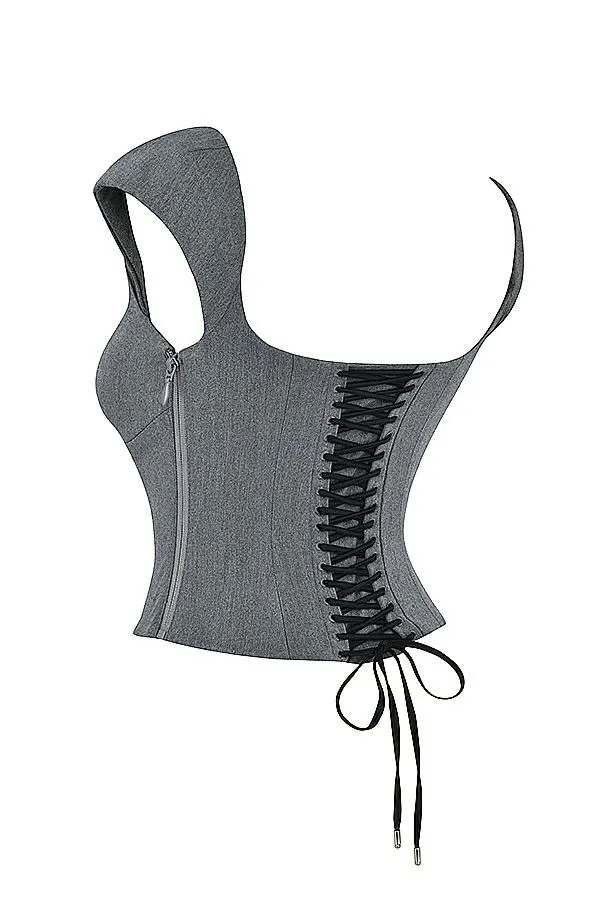 Women Rowena Grey Lace Back Corset House Of CB Corsets