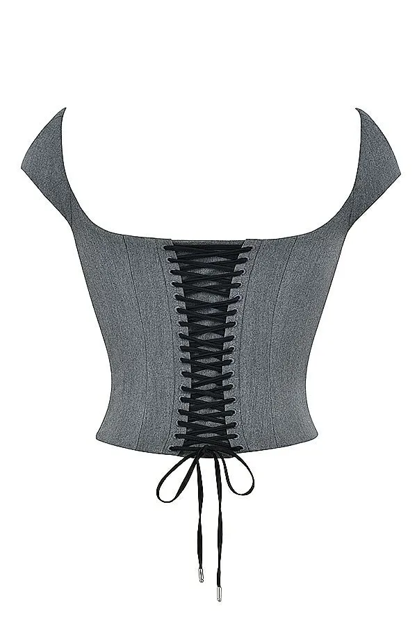 Women Rowena Grey Lace Back Corset House Of CB Corsets