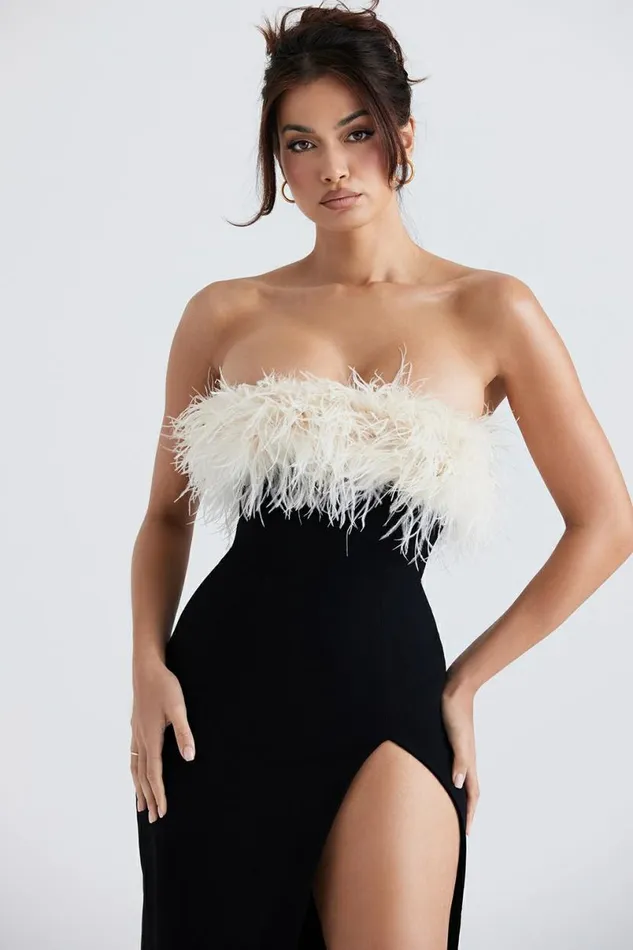 Women Sarai Black Thigh Split Dress House Of CB Dresses Women Sarai Black Thigh Split Dress House Of CB Dresses
