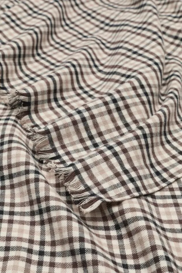 Women Scarves and Kaftans Seed Heritage Multi Check Scarf Dark Espresso