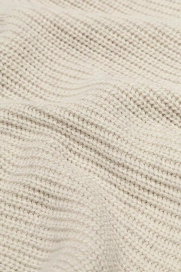 Women Scarves and Kaftans Seed Heritage Rib Knit Collar Bib Oat Marle