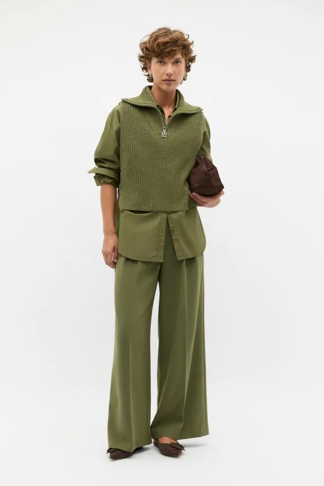 Women Scarves and Kaftans Seed Heritage Rib Knit Collar Bib Rainforest