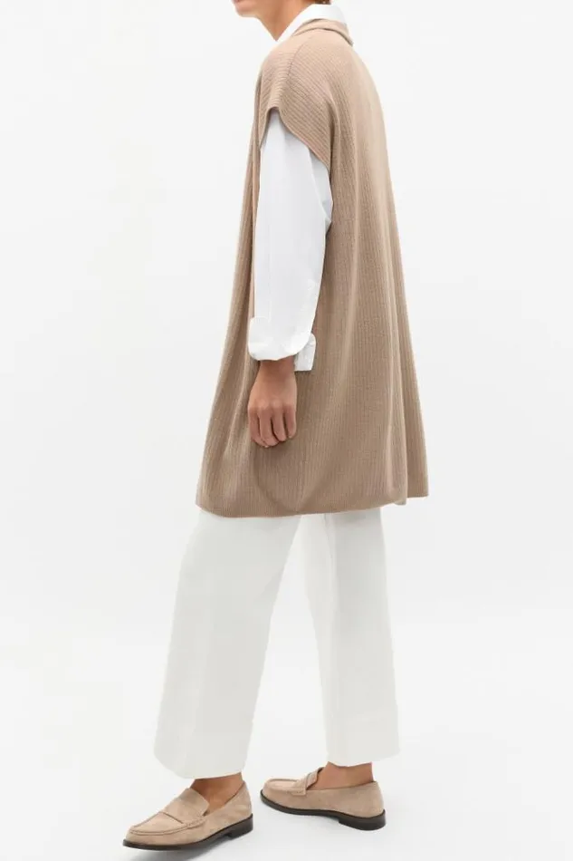 Women Scarves and Kaftans Seed Heritage Rib Knit Poncho Cookie