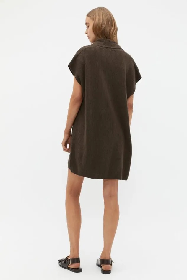 Women Scarves and Kaftans Seed Heritage Rib Knit Poncho Dark Espresso