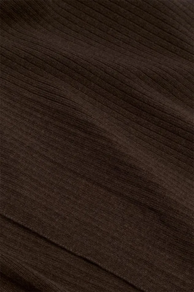 Women Scarves and Kaftans Seed Heritage Rib Knit Poncho Dark Espresso