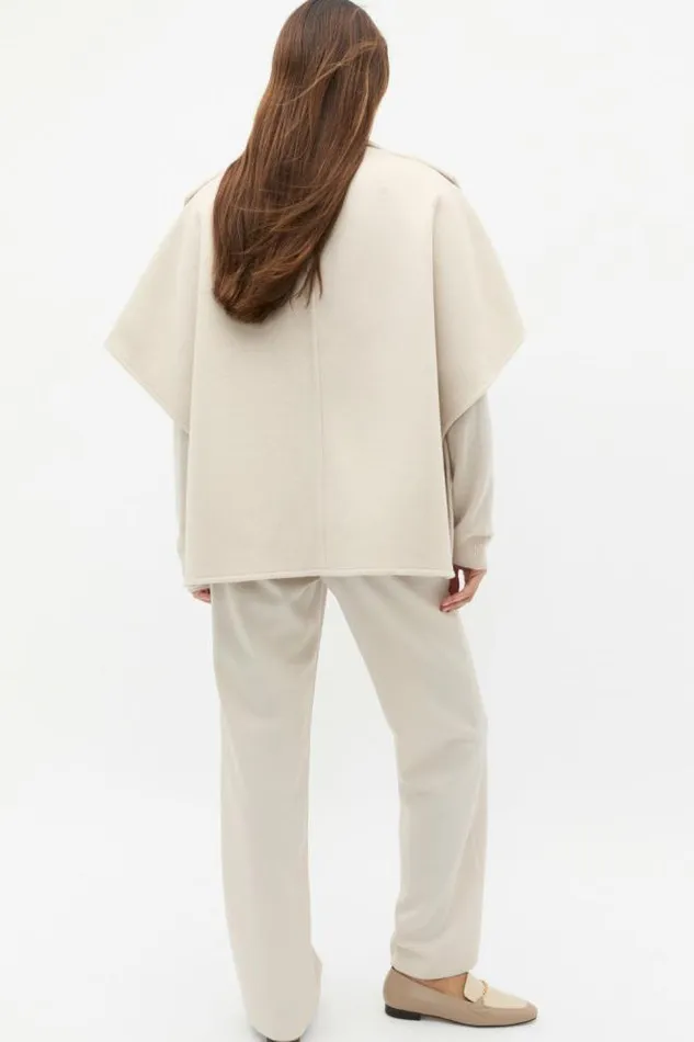 Women Scarves and Kaftans Seed Heritage Wool Trench Cape Oat Marle