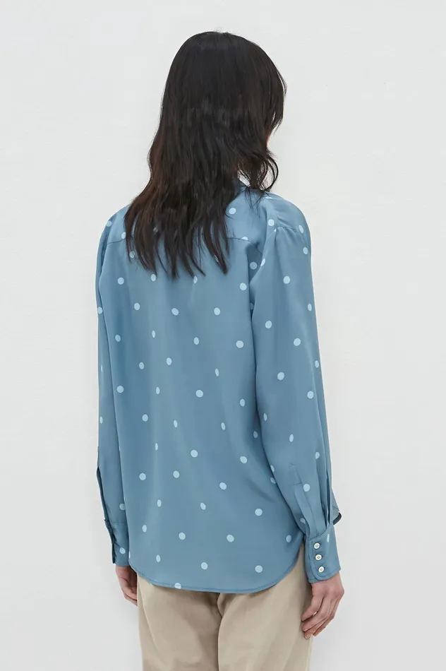 Women SELMA 8211 Silk Shirt 8211 Misty Blue Massimo Alba Shirts
