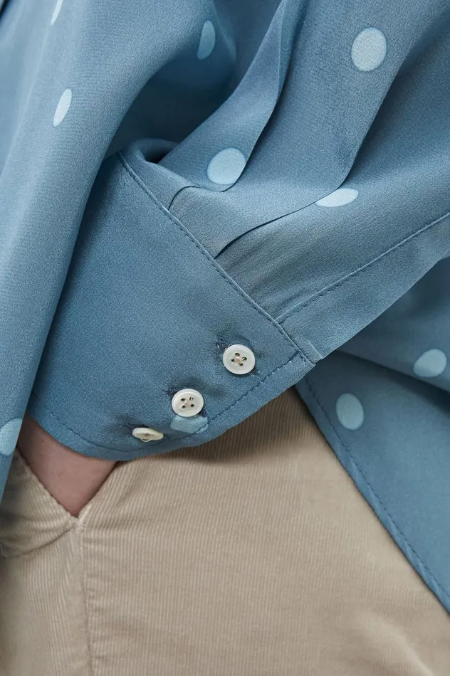 Women SELMA 8211 Silk Shirt 8211 Misty Blue Massimo Alba Shirts