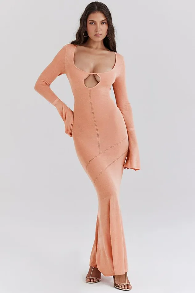 Women Sereia Sorbet Metallic Knit Maxi Dress House Of CB Dresses
