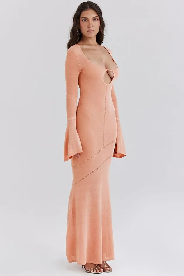 Women Sereia Sorbet Metallic Knit Maxi Dress House Of CB Dresses