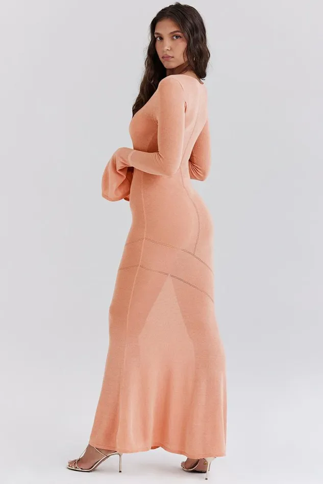 Women Sereia Sorbet Metallic Knit Maxi Dress House Of CB Dresses