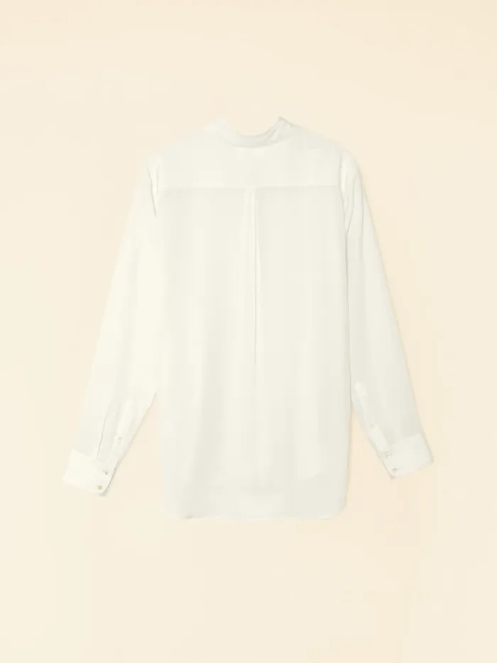 Women Shirts XRENA White Agate Beau Silk Shirt Women Shirts XRENA White Agate Beau Silk Shirt