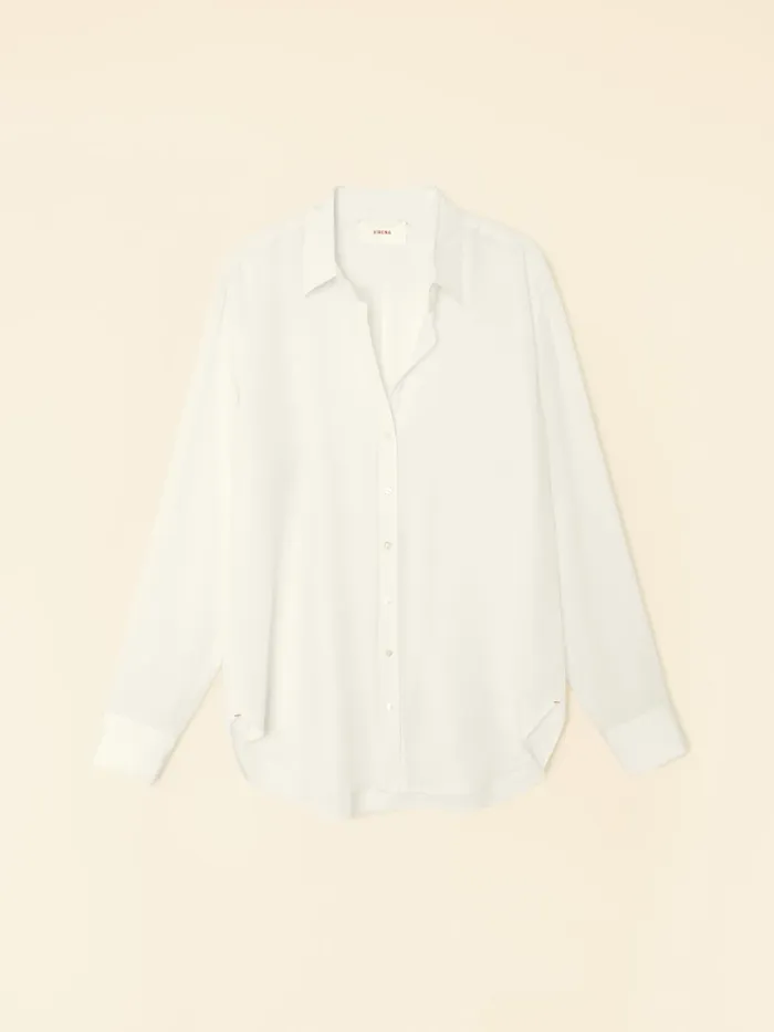 Women Shirts XRENA White Agate Beau Silk Shirt Women Shirts XRENA White Agate Beau Silk Shirt