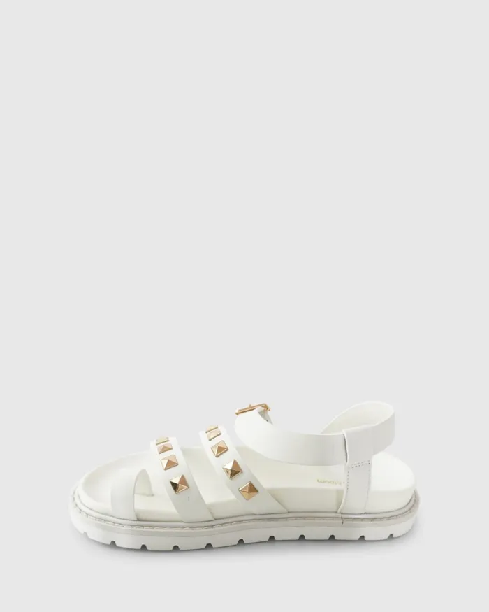 Women Shoes Belle and Bloom Morning Mood Chunky Stud Sandal 8211 Cream