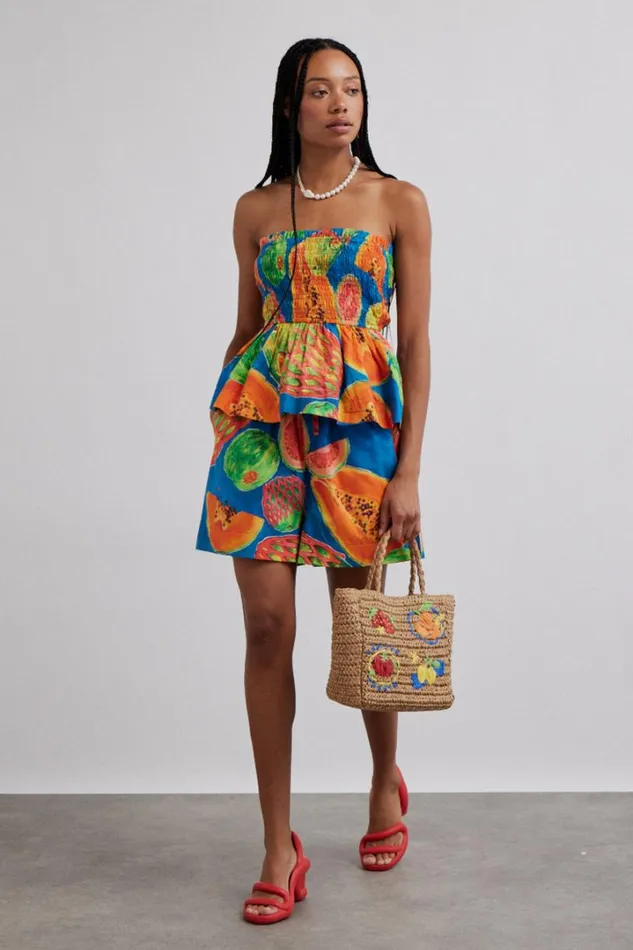 Women Shorts Damson Madder Pull On Shorts 8211 Papaya Print