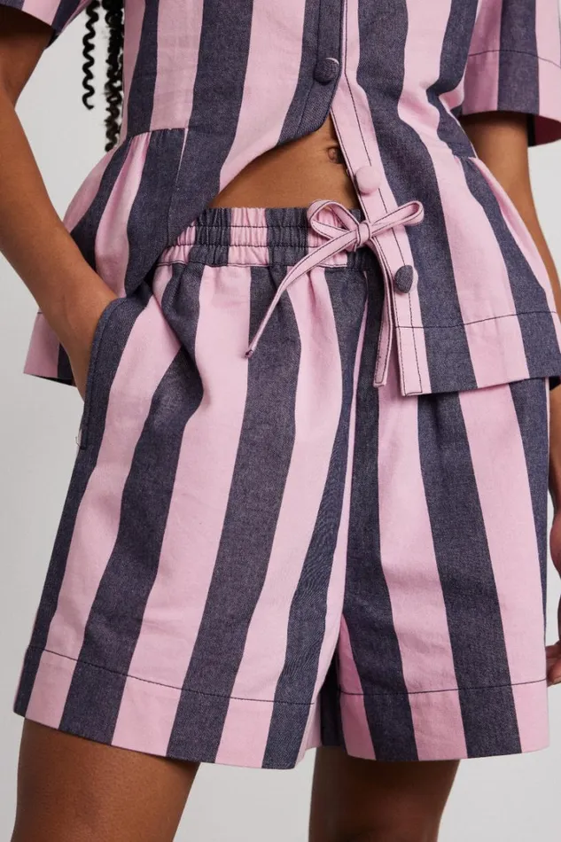 Women Shorts Damson Madder Rafe Shorts 8211 Blue Pink Stripe