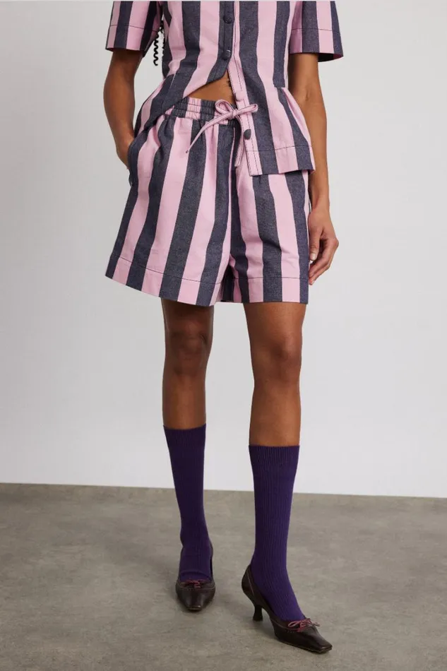 Women Shorts Damson Madder Rafe Shorts 8211 Blue Pink Stripe