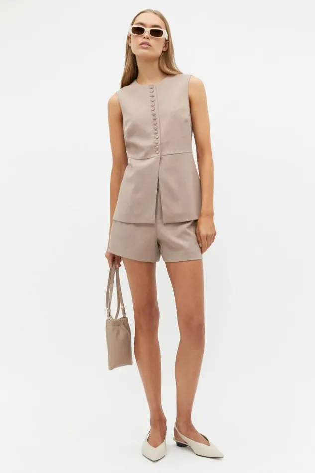 Women Shorts Seed Heritage Tailored Pleat Front Short Cookie