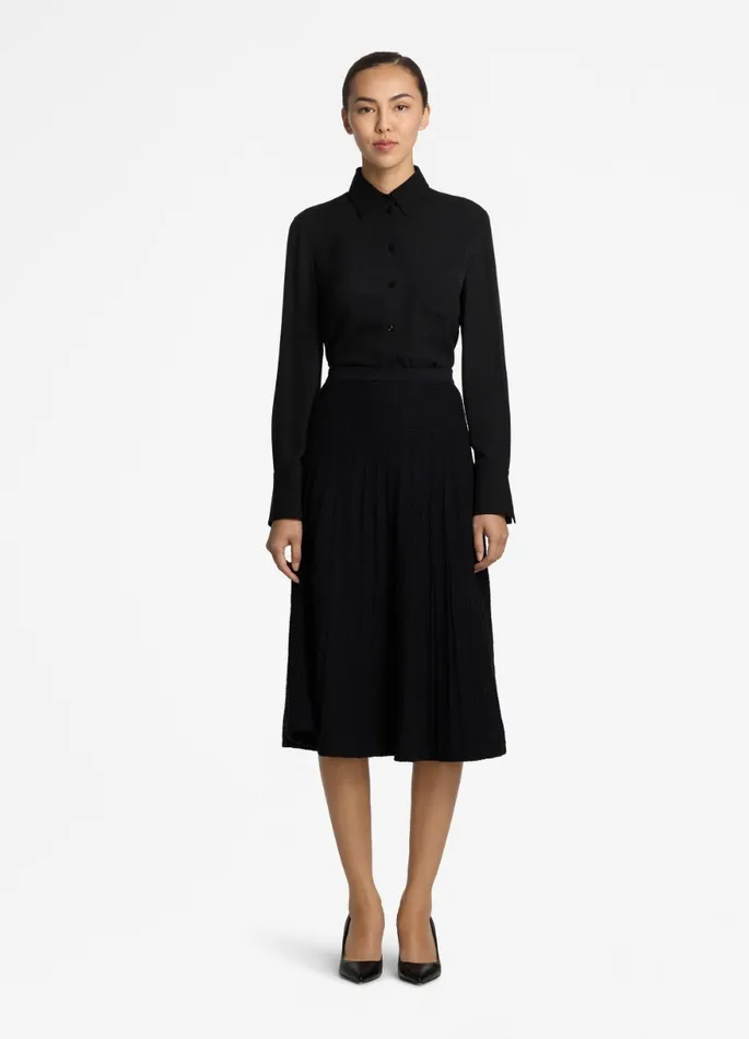 Women Skirts St John Bouclette Pleat Knit Skirt Black Women Skirts St John Bouclette Pleat Knit Skirt Black