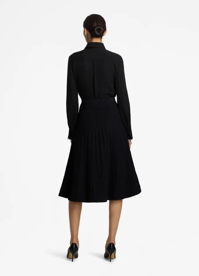 Women Skirts St John Bouclette Pleat Knit Skirt Black Women Skirts St John Bouclette Pleat Knit Skirt Black