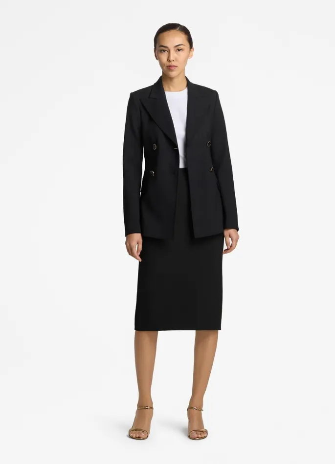 Women Skirts St John Stretch Crepe Suiting Skirt Black Women Skirts St John Stretch Crepe Suiting Skirt Black
