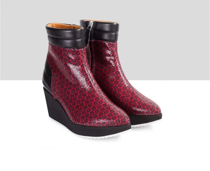 Women Sneakers Audley Shoes Mid Heel Leather Booties Eva Black