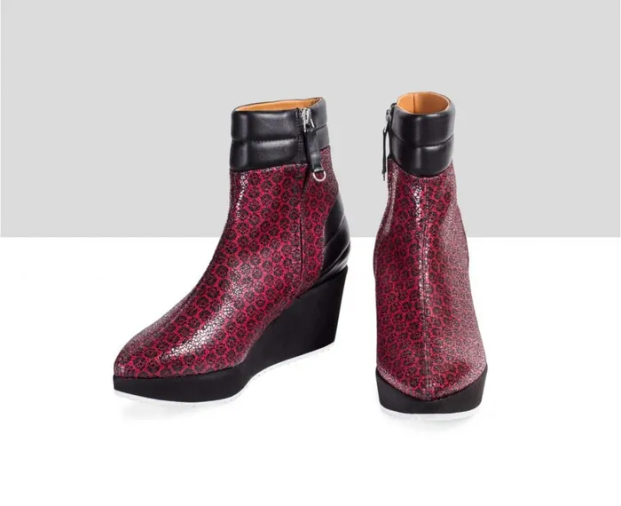 Women Sneakers Audley Shoes Mid Heel Leather Booties Eva Black