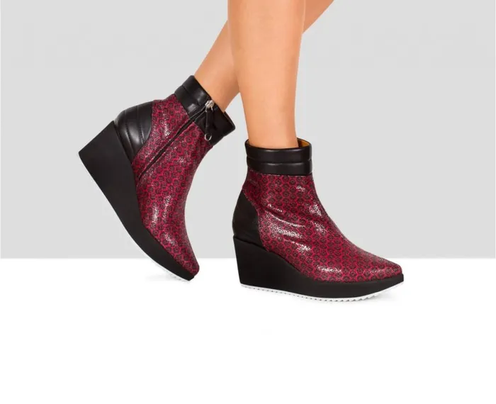 Women Sneakers Audley Shoes Mid Heel Leather Booties Eva Black