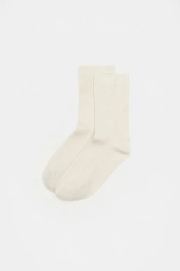 Women Socks and Tights Seed Heritage Cosy Rib Crew Sock Cream