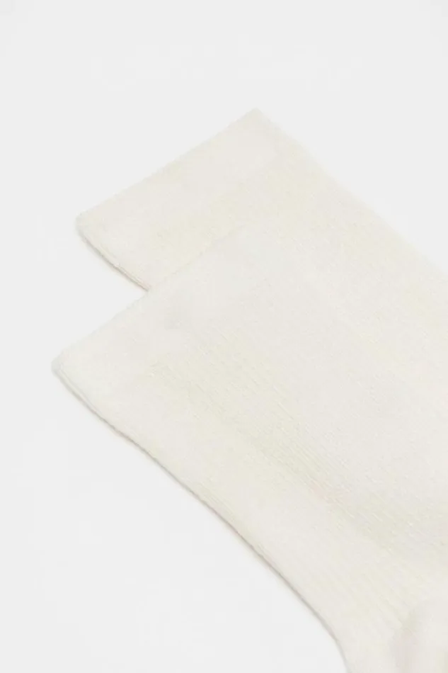 Women Socks and Tights Seed Heritage Cosy Rib Crew Sock Cream