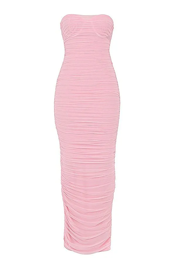 Women Sofia Fairy Pink Mesh Maxi Dress House Of CB Dresses Women Sofia Fairy Pink Mesh Maxi Dress House Of CB Dresses
