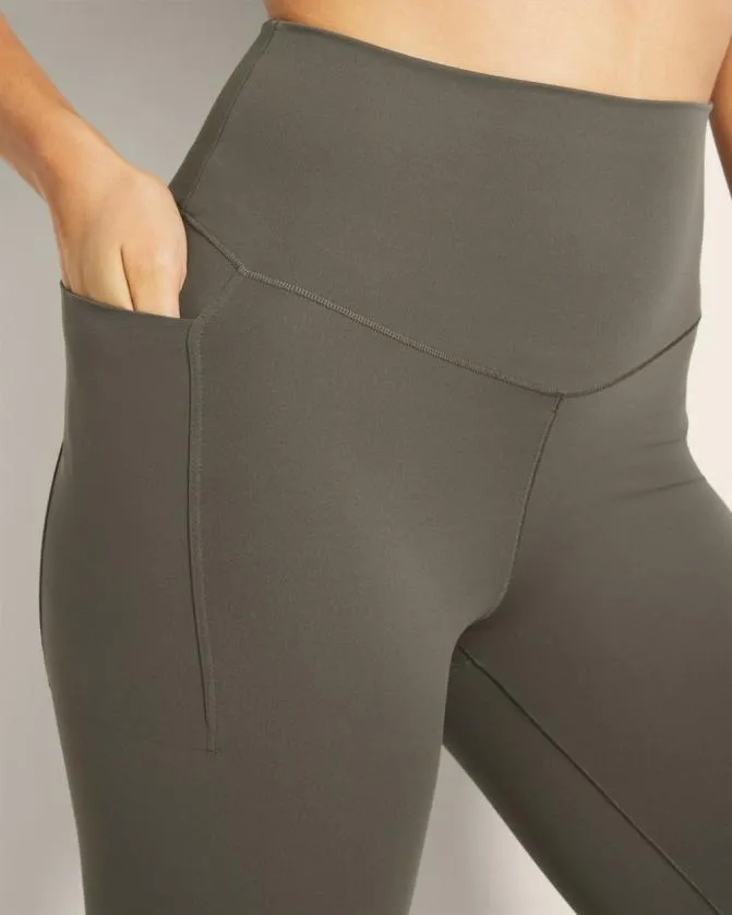 Women Soma Bottoms HighWaist Pocket Leggings Dark Gray Olive