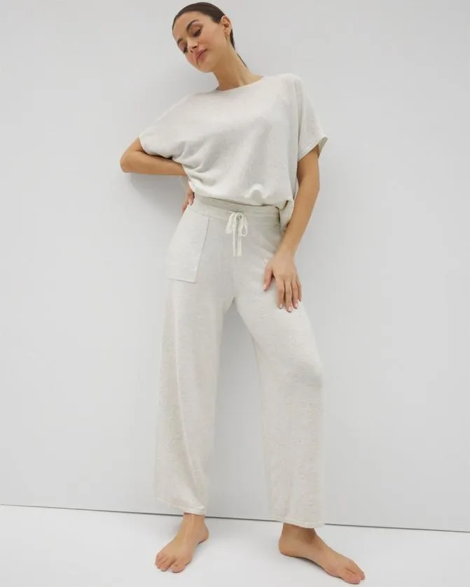 Women Soma Bottoms Sweater WideLeg Crop Pant Heather Crystal