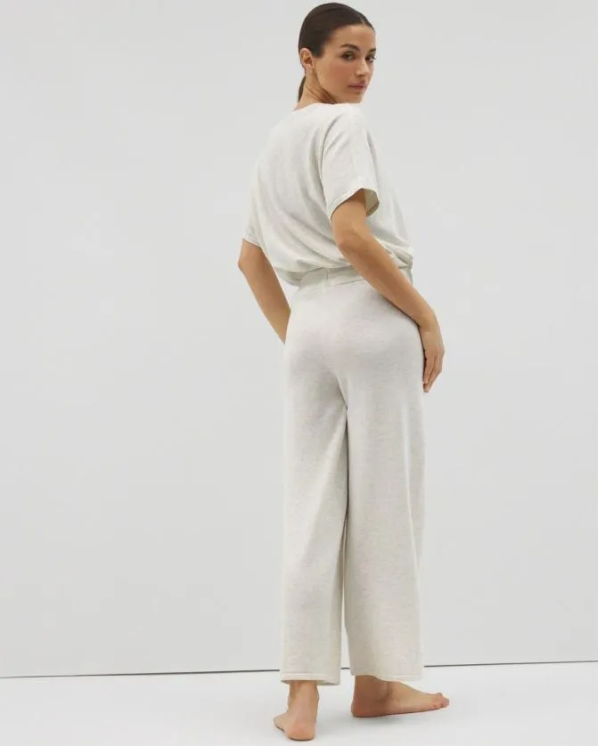 Women Soma Bottoms Sweater WideLeg Crop Pant Heather Crystal