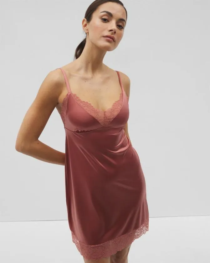 Women Soma Nightgowns Stretch Luster Knit Chemise Clay Rose